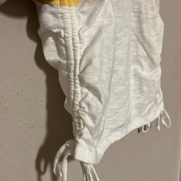 AS Revival (Stand Out For Good) Cinched Sides White/Yellow Tank Top - Picture 2 of 6